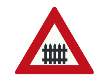 Gevaar driehoek Overweg met slagbomen