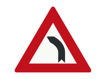 Gevaar driehoek Bocht naar links