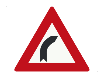 Gevaar driehoek Bocht naar rechts