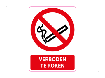 Verboden te roken, met tekst