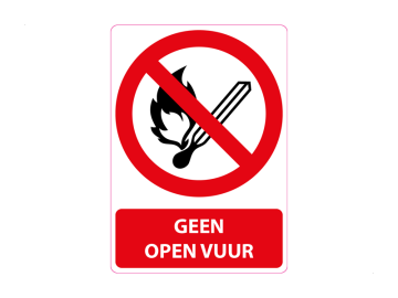 Geen open vuur, met tekst