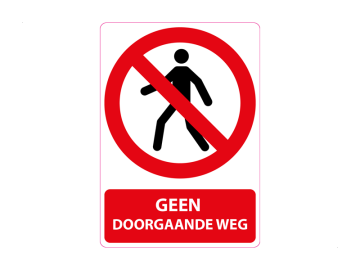 Geen doorgaande weg, met tekst