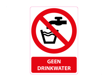 Geen drinkwater, met tekst