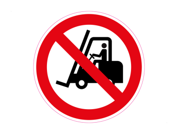 Geen toegang voor vorkheftrucks en industriële voertuigen