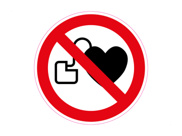 Geen toegang voor mensen met actieve geïmplanteerde hartapparaten