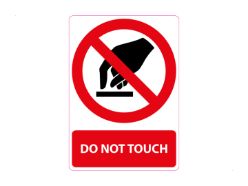 Do not touch, met tekst