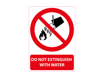 Do not extinguish with water, met tekst
