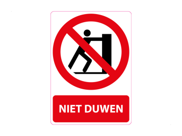 Niet duwen, met tekst