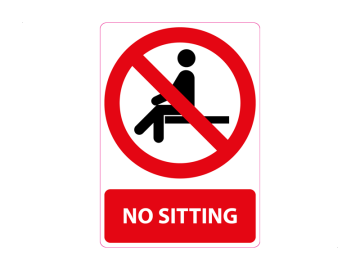 No sitting, met tekst