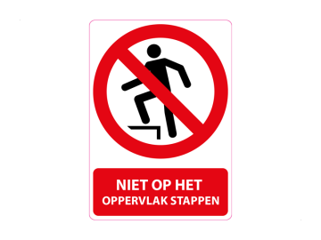 Niet op het oppervlak stappen, met tekst