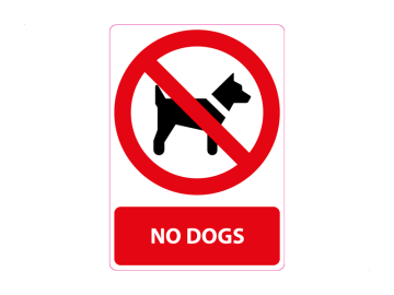 No dogs, met tekst