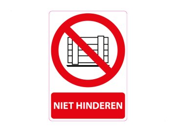 Niet hinderen, met tekst