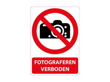 Niet fotograferen, met tekst