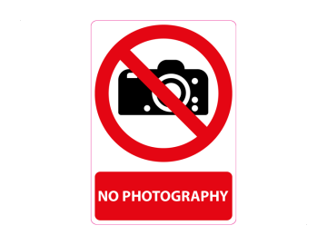 No photography, met tekst