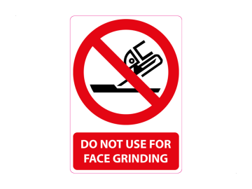 Do not use for face grinding, met tekst