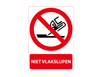 Niet vlakslijpen, met tekst