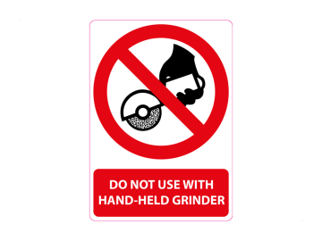 Do not use with hand-held grinder, met tekst