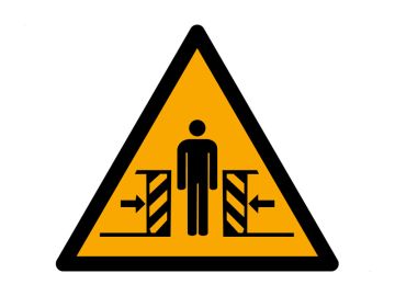 Verplettering door bewegende delen